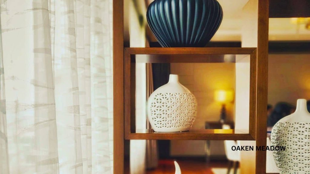 Japandi-style dining area blending minimalist furniture with cultural rattan textures and organic lighting.